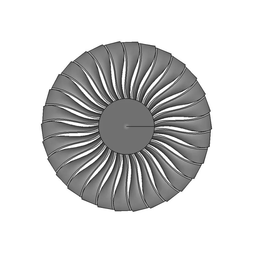 Jet Turbine Propeller Fan CAD Model