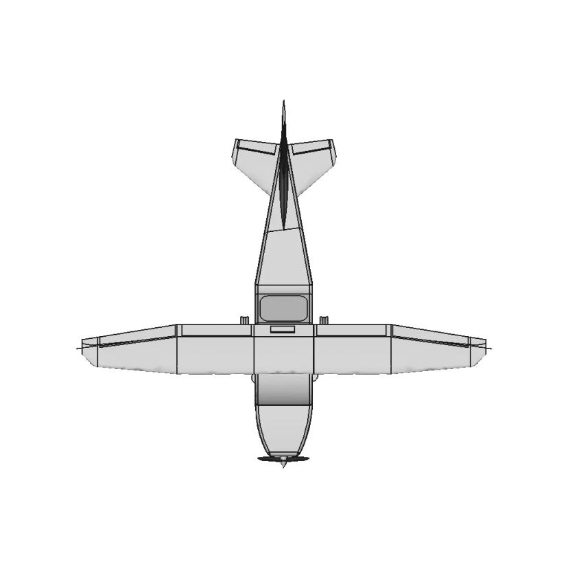 Cessna 172 Style Small Aircraft CAD Model with Landing Gear and Control Surfaces
