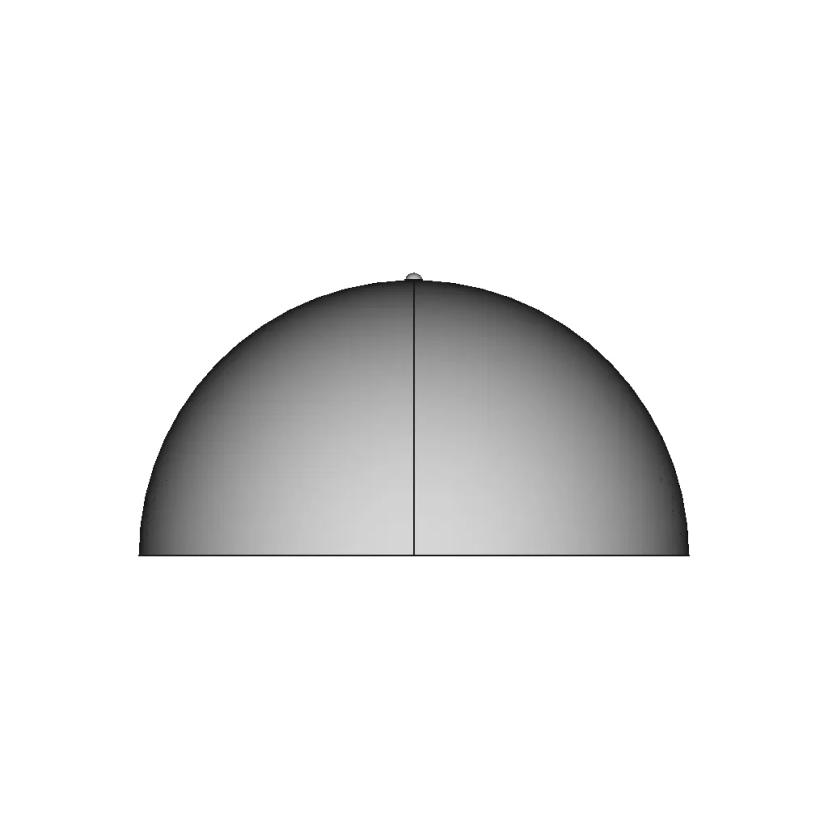 180 Degree Sphere with 10 Degree Angle Markings CAD Model