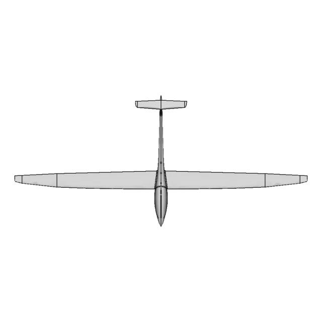 Compact Sailplane Glider Model for Aerodynamic Studies