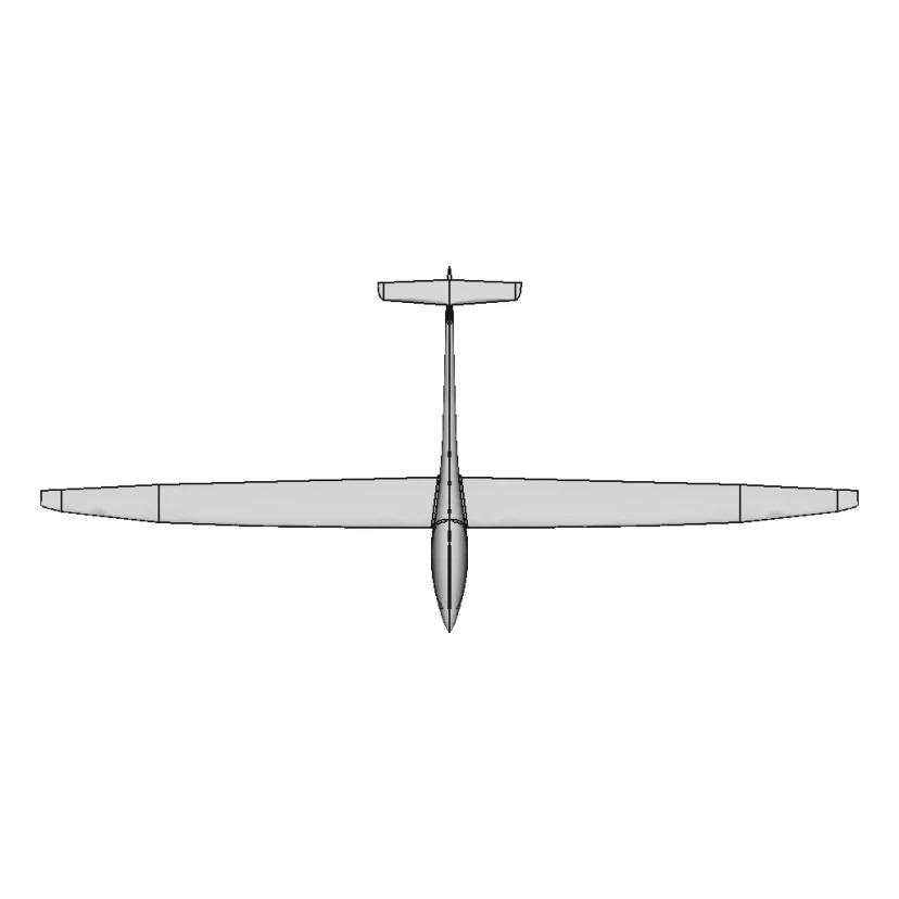 Compact Sailplane Glider Model for Aerodynamic Studies