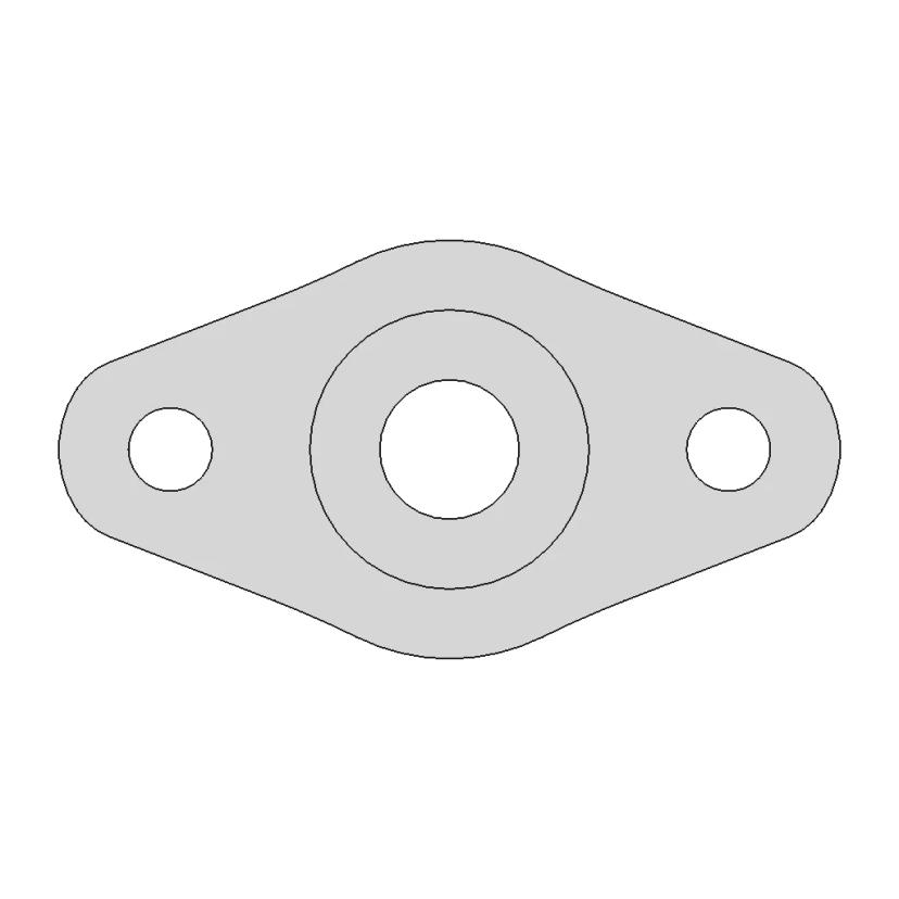 Oval Flange with Central Cylindrical Protrusion and Fastening Holes