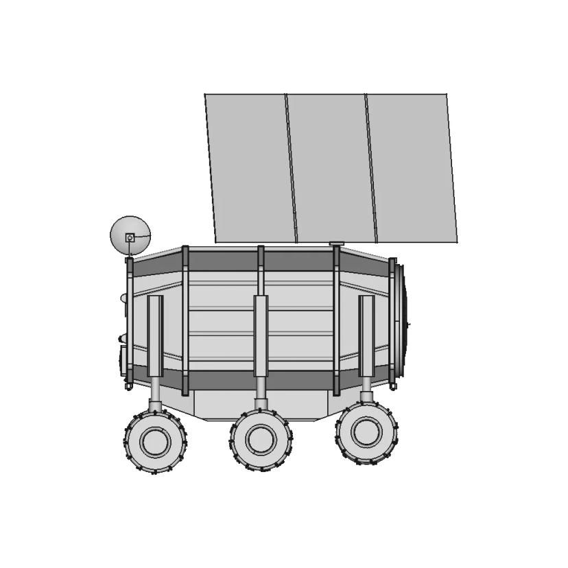 Self-Propelled Modular Container for Lunar Habitat and Rover Integration