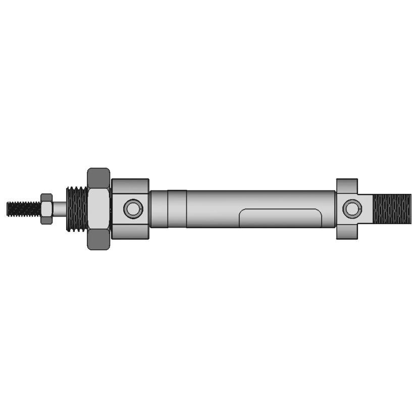 Miniature Double Acting Cylinder 10x25 mm with Elastomer End Cushioning
