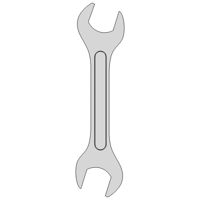 Carbon Steel Fork Wrench CAD Model