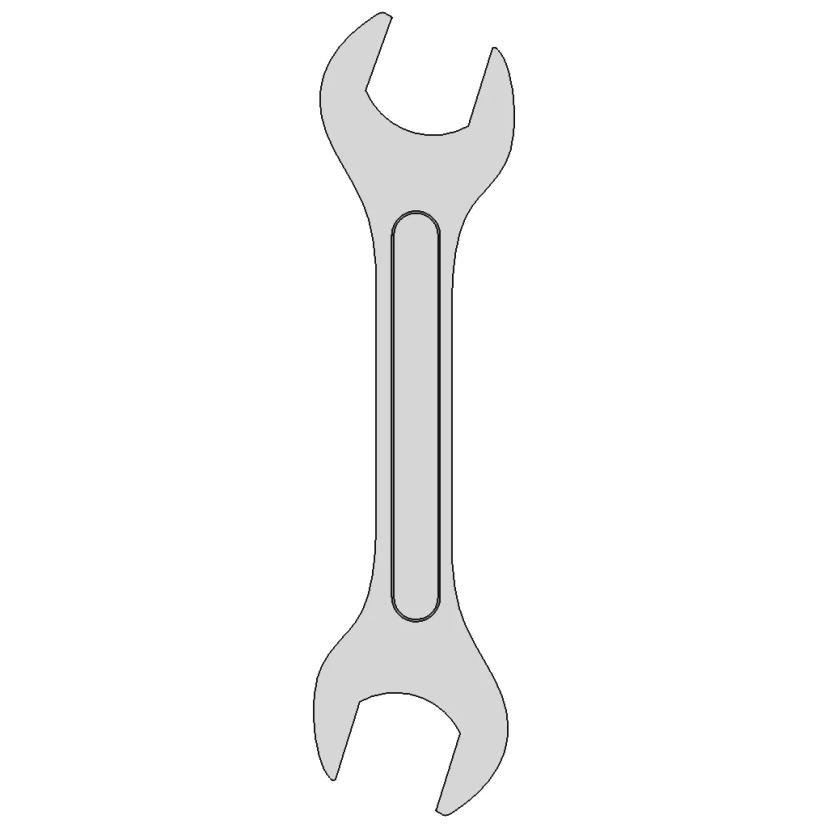 Carbon Steel Fork Wrench CAD Model