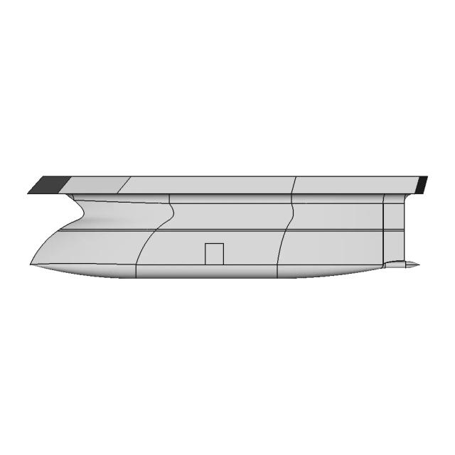 Catamaran Ship Hull with Integrated Propulsion and Maneuvering System