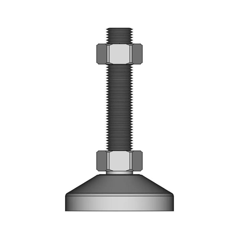 Cast Steel Component with Rubber Feet for Enhanced Stability and Vibration Damping