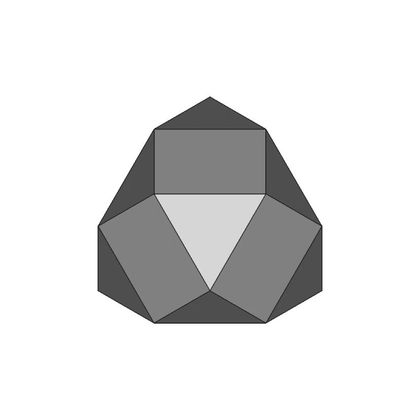 Augmented Truncated Tetrahedron Johnson Solid Polyhedron