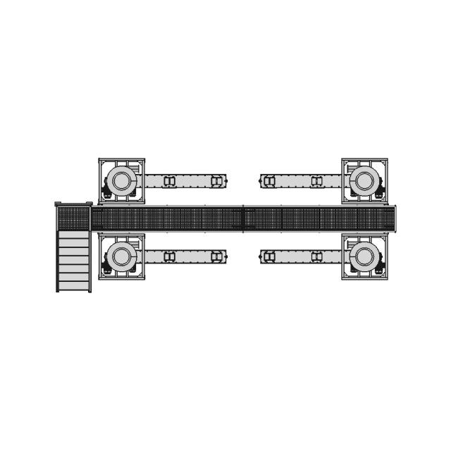 Industrial Bagging System with Dual Outlet Screw Conveyors