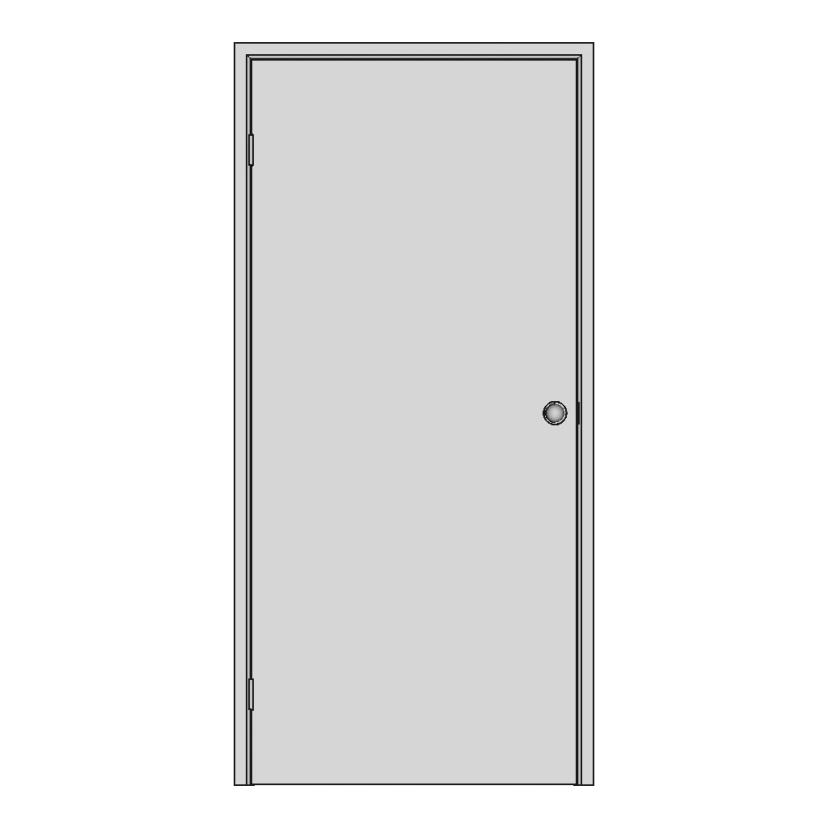 Stainless Steel Door Panel with Round Knob and Hinges 912x2030mm