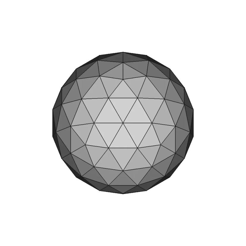 Large D 3000 mm Surface Model Constructed from Two Triangles