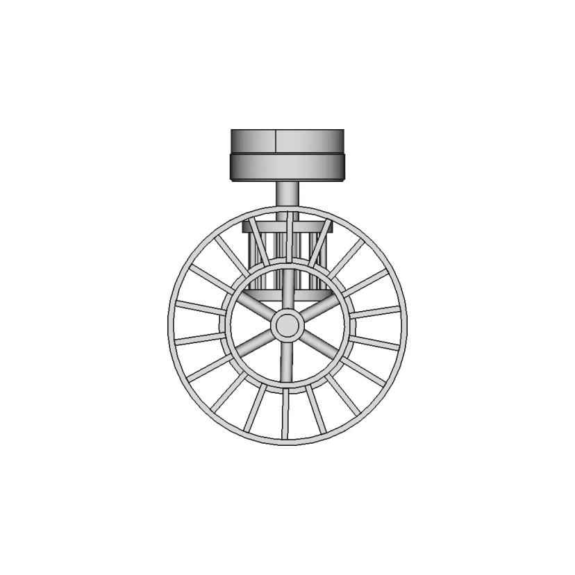 Water Mill Grinding Mechanism CAD Model