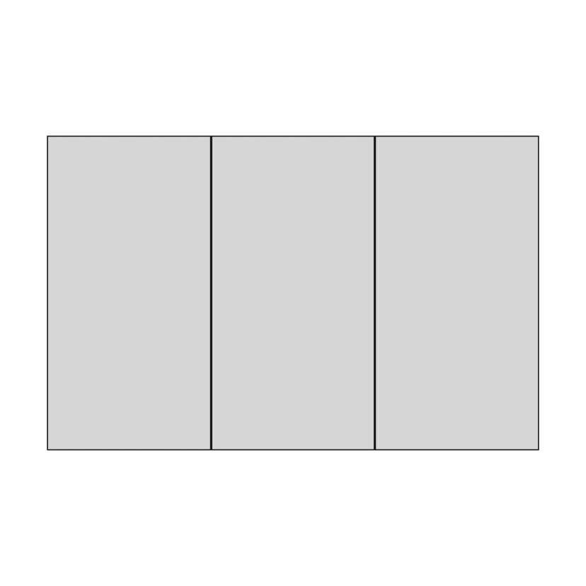 Bathroom Cabinet with Three Mirrored Doors 1050x650x145mm