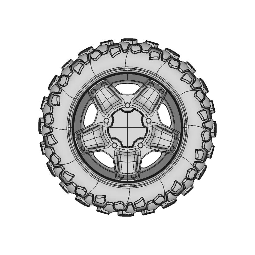 Off-Road Wheel CAD Model for Engineering Projects