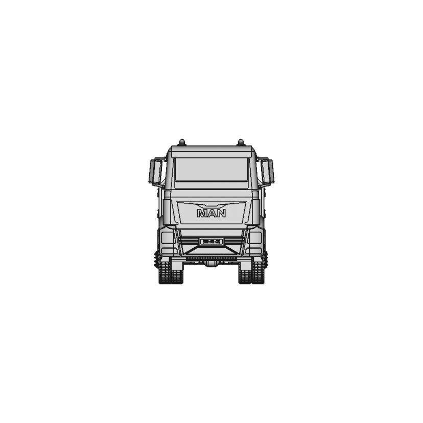 Industrial Vehicle Model with and without Dumpster Dimensions