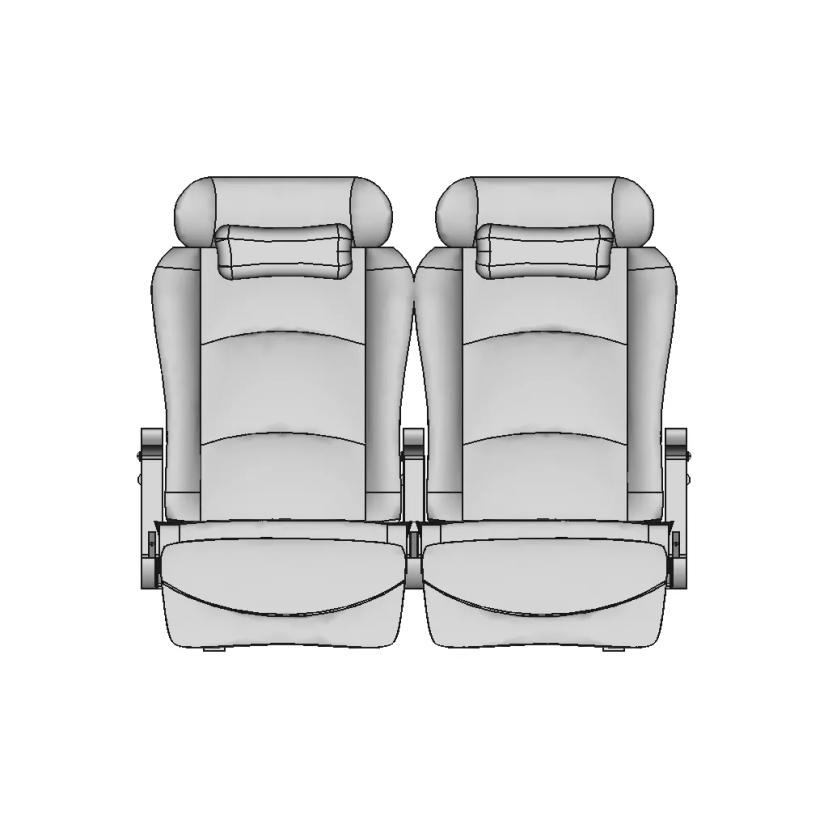 3D Model of Passenger Seat for Bus, Train, or Sleeper Coach