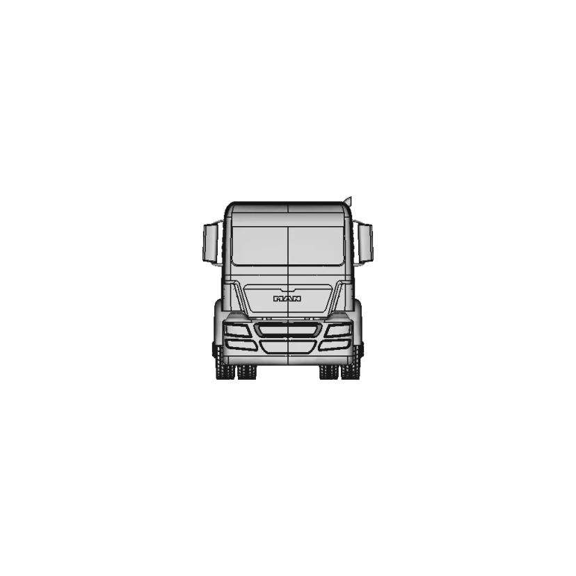 3D Printable Scale Model of MAN TGS 8x4 Truck