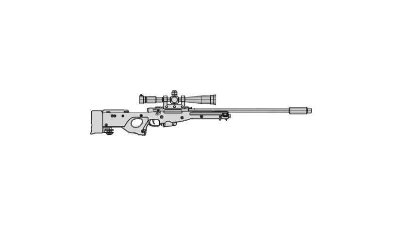 AWM - Sniper Gun 3D Model (Solid Modeling)