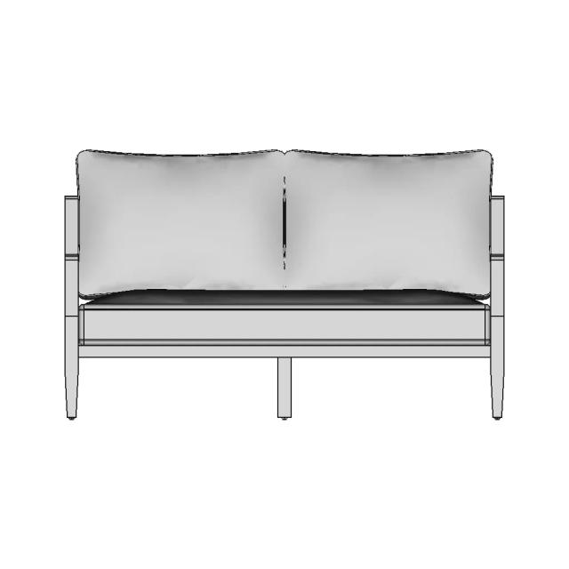 Lounge 2 Seater Chair with Wicker