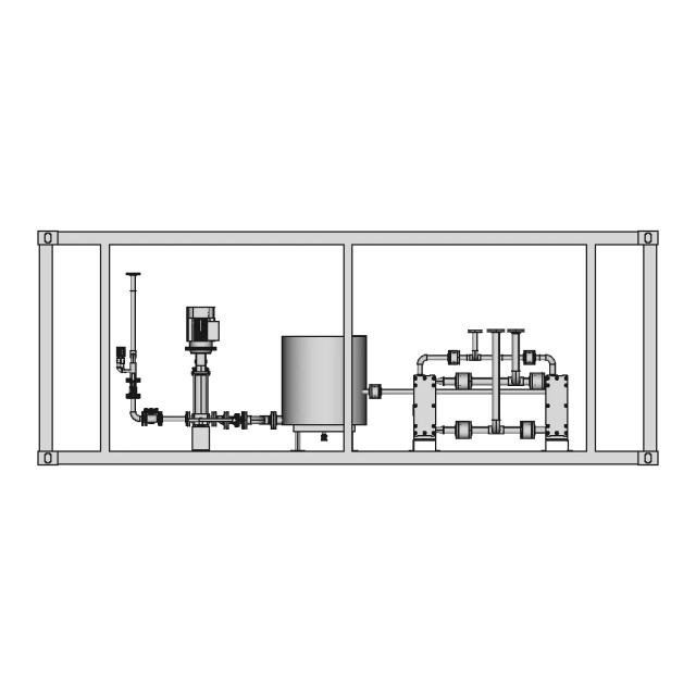 Skid with Heat Exchangers System for Cooling System