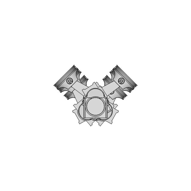 V6 Engine Crank Piston Assembly