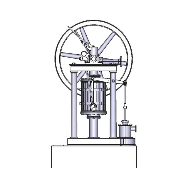 Steam Bodmer Sliding Cylinder Engine Motor de Cilindro Deslizante Bodmer a Vapor