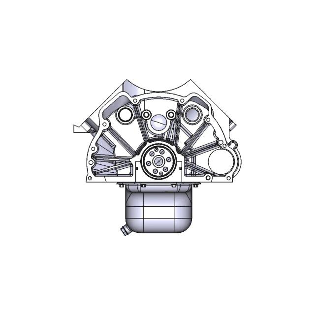 V8 Engine Block with Assembly
