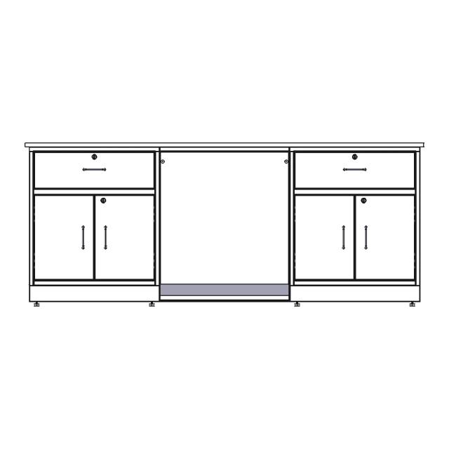 Lab Furniture Cabinet One Drawer One Shutter