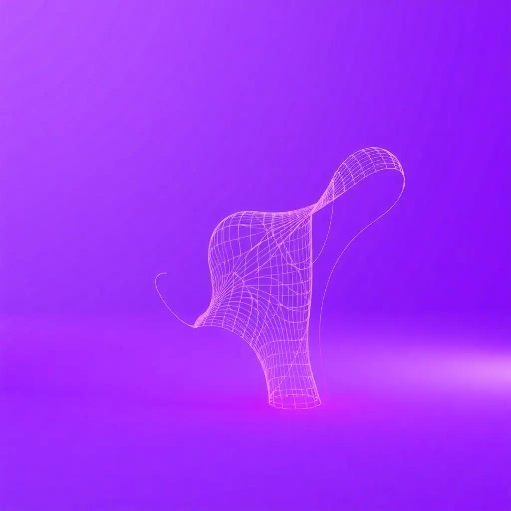 abstract 3D CAD wireframe designs and models with purple gradient background